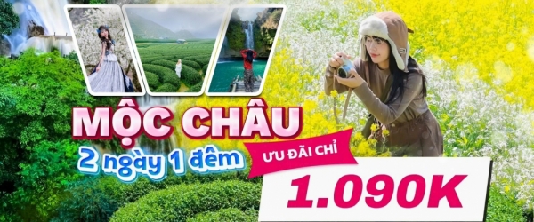 KHUYẾN MÃI Tour Mộc Châu 2 ngày 1 đêm chỉ 1.090k mùa hoa mận 